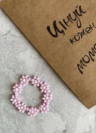 Браслет ромашки з бісеру білий білі жовті чокер жовтий топ