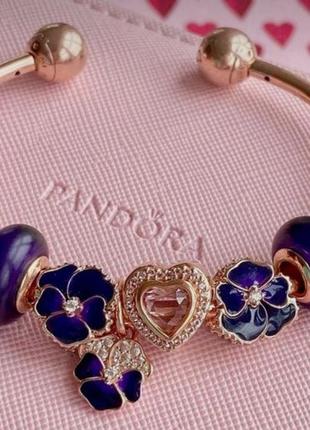 Шармы на браслет пурпурная фиалка серебро 925 шармы