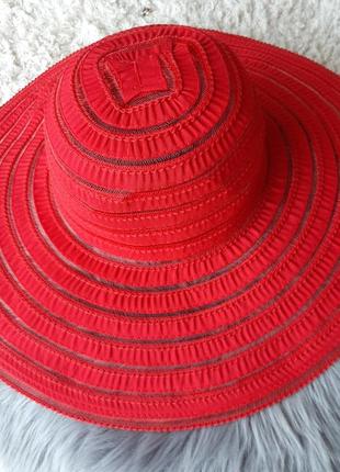 Шляпа пляжная красная1 фото