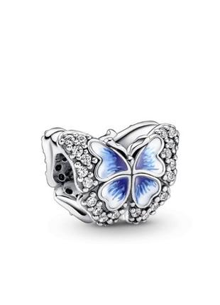 Шарм блакитна метелик 🦋 срібло 9251 фото
