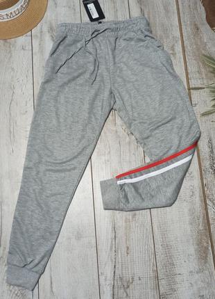 Сірі джогери з смужками з боків спортивні штани