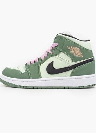 Женские кроссовки nike air jordan 1 dutch green 37-38-39-401 фото