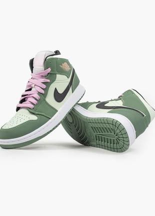 Женские кроссовки nike air jordan 1 dutch green 37-38-39-402 фото