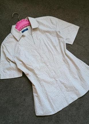 Блузка сорочка дрібний горошо2 фото