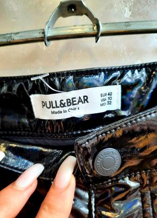 Pull&bear виниловый брюки скини высокой посадки10 фото