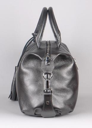 Шкіряна жіноча сумка нікель3 фото