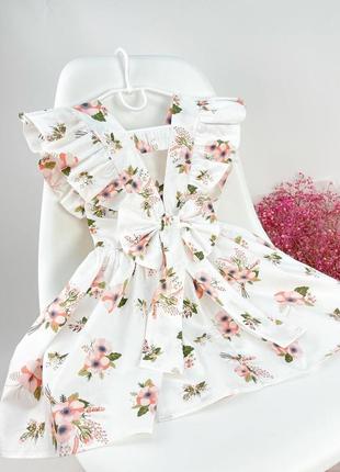 Сукня з бавовни літній сарафан з бантиком квітковий принт