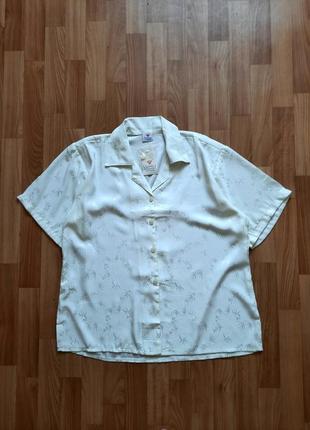 Блуза сорочка з коротким рукавом з шовком великий розмір1 фото