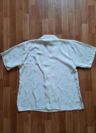 Блуза сорочка з коротким рукавом з шовком великий розмір5 фото