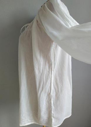 Туніка-плаття з бавовни білого кольору6 фото