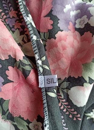 100% шовк розкішний шовковий халат кімоно в квітковий принт7 фото