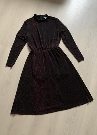 Вечернее платье чёрное платье с блёстками платье миди праздничное платье классическая платье сарафан9 фото