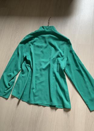 Смарагдова сорочка зелена сорочка шовкова сорочка4 фото
