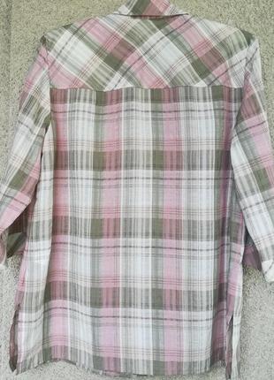 Картата блуза сорочка віскоза льон поліестер2 фото