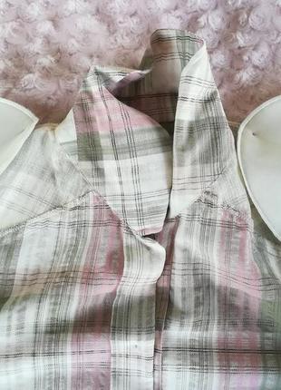 Картата блуза сорочка віскоза льон поліестер4 фото
