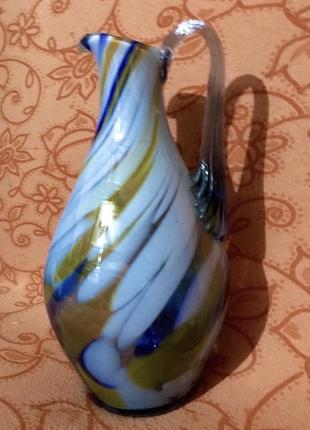 Винтажный кувшин цветное стекло