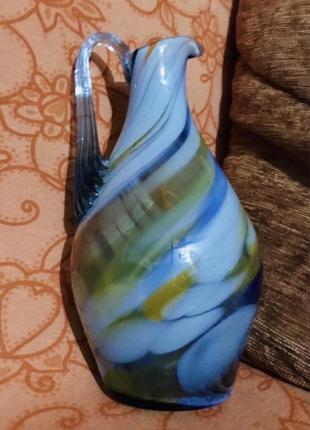 Винтажный кувшин цветное стекло