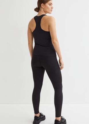 H&m sport зелёный хаки топ майка для спорта фитнеса зелёная7 фото