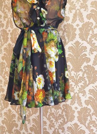 Плаття сукня романтичне клешь шифонова квіткове на резинці3 фото