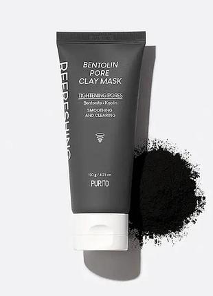 Очищающая глиняная маска purito bentoin pore clay mask, 120 мл1 фото