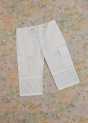 Стильні бріджи капрі шорти подовжені білі rocky жіночі літні штани з кишенями