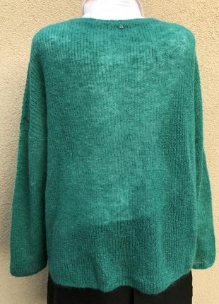 Шерсть,мохер,зелёный свитер паутинка,пуловер,кофта,джемпер,премиум бренд,nile7 фото