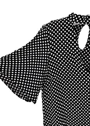 Блуза у горошок з вирізом прямого крою zara6 фото