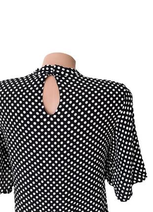 Блуза у горошок з вирізом прямого крою zara3 фото
