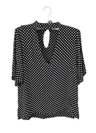 Блуза у горошок з вирізом прямого крою zara5 фото