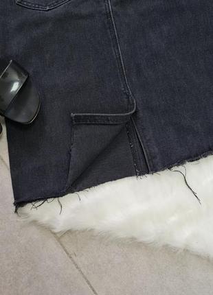Джинсова спідниця, джинсова міді, джинсова спідниця графітова5 фото