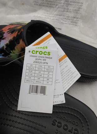 Новые стильные тапки шлепанцы crocs slides tie dye самые новые коллекции оригинал кроксы