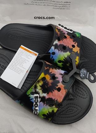 Нові стильні тапки шльопанці crocs slides tie dye найновіші колекції оригінал крокси1 фото