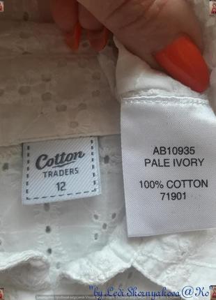 Фирменная cotton traders кружевная блуза/рубашка с прошвы с 100 % хлопка, размер л-ка8 фото