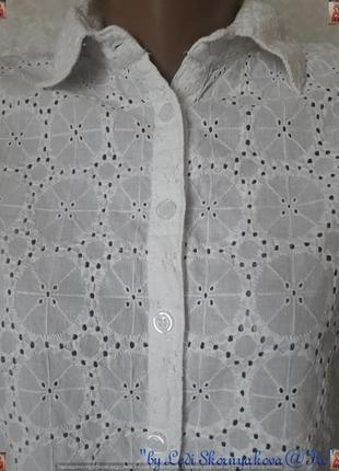 Фирменная cotton traders кружевная блуза/рубашка с прошвы с 100 % хлопка, размер л-ка6 фото