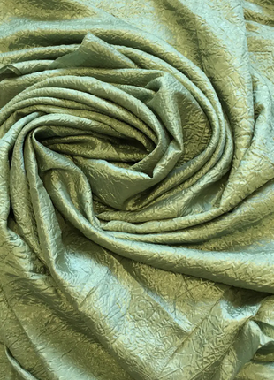 Порт'єрна тканина жатка світло-зеленого кольору2 фото