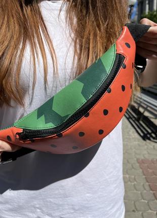 Сумка, бандитка, бананка , с принтом , сумка через плечо