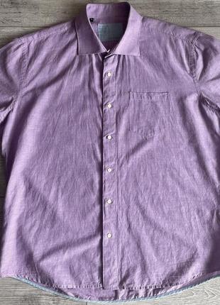 Сорочка\рубашка navyboot cotton-linen purple striped shirt