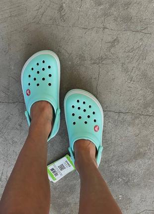 Crocs turquoise classic женские шлепанцы