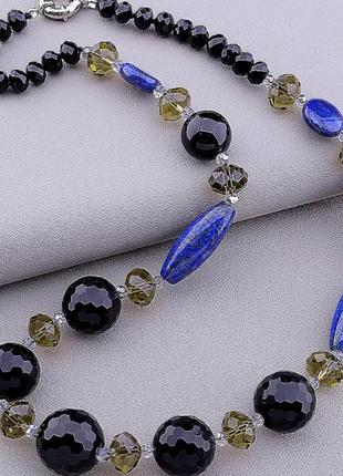 Бусы ожерелье из натуральных камней колье аметист , агат, жемчуг, сердолик и пр.5 фото