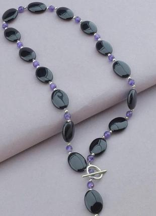 Намисто, намисто, кольє з натуральних каменів аметист, агат, перли, сердолік, гранат і ін3 фото