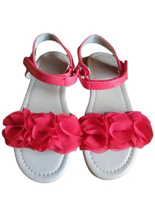 Дитячі сандалі для дівчинки h&m розмір 27 (16см), 28 (16.5 см) червоні1 фото