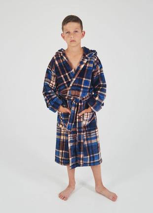 Халат для хлопчика на заппх з капюшоном велсофт