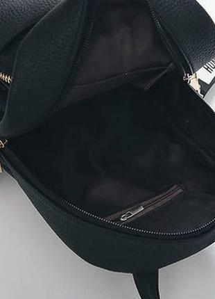 Жіночий міні рюкзачок з хутряним брелоком маленький рюкзак еко шкіра5 фото