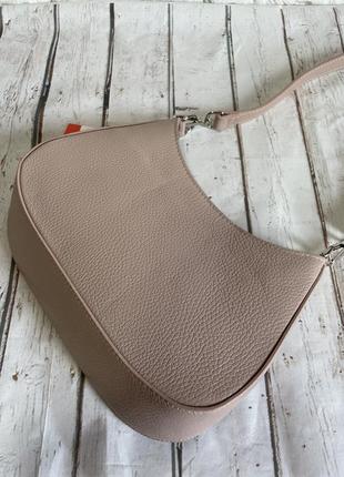 Жіноча шкіряна сумка човник італія 🇮🇹 нова колекція беж пудра