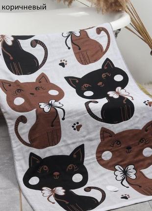 Натуральні великі банні/пляжні рушники котики🐈‍⬛🐱🐈🐈‍⬛🐱🐈🐈‍⬛🐈🐱🐈‍⬛