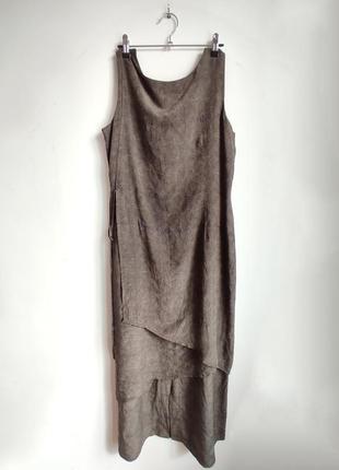 100% шелк olsen платье длинное в пол шёлковое плаття женское серое тигровое2 фото