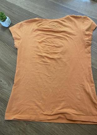 Яркая классическая натуральная футболочка футболка кирпичного цвета s m5 фото