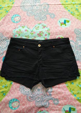 Чорні,джинсові шорти 46-48 р-h&m1 фото