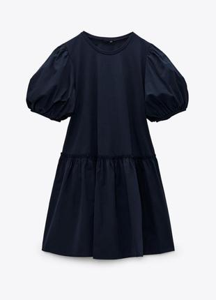 Zara воздушное комбинированное платье
