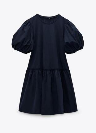 Zara воздушное комбинированное платье